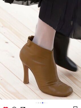 Celine Brown bootie Leather stretch Napa glove Bootie 90 with box